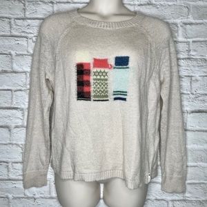 Woolrich Wool Blend Thermos Print Pullover Sweater Women’s XL Oatmeal Beige